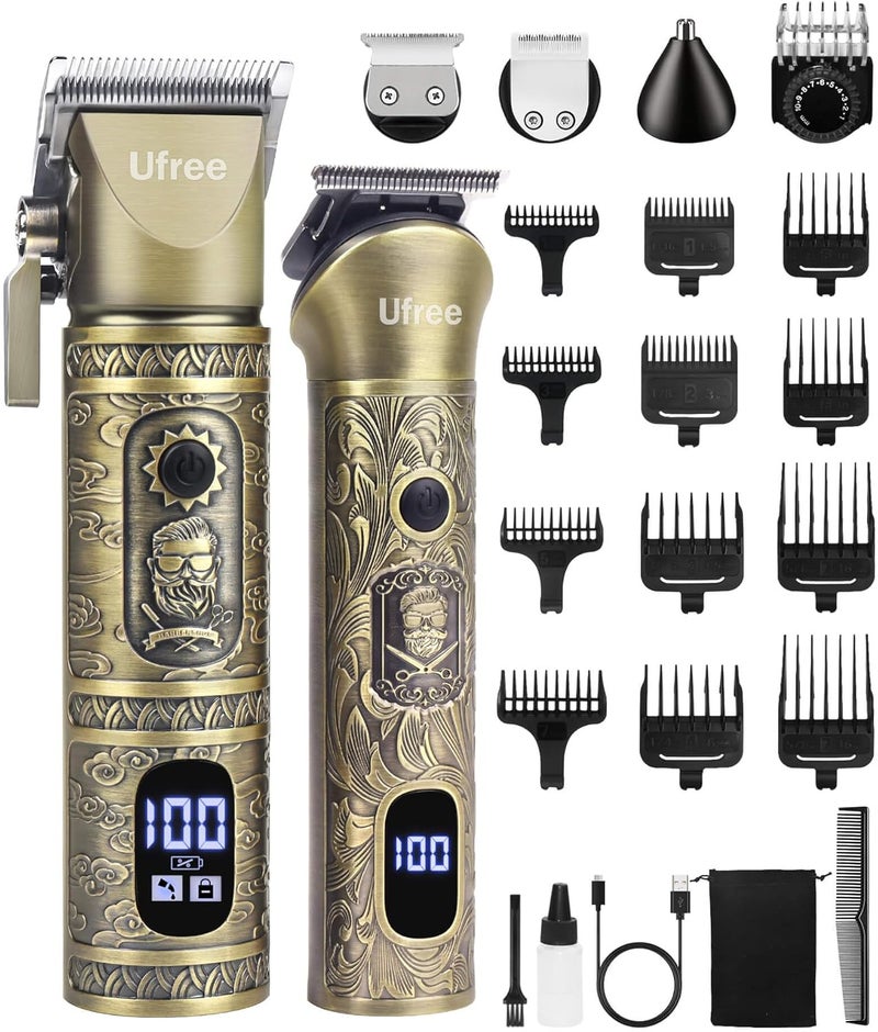 UFREE Hair Clippers for Men Professional with Beard Trimmer, Barber Clippers and Trimmers Set, Electric Razor Shavers for Men, Cordless Mens Grooming Kit for Nose, Face, Hair, Gifts - Image 1